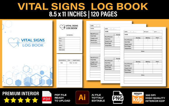 Download Vital Signs Log Book KDP Interior - Kdp interior Collection