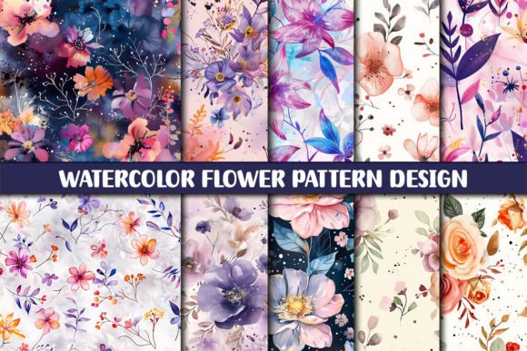 Download Watercolor Flower Pattern Design - Pattern design Collection