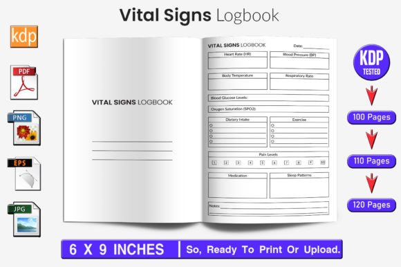 Download Vital Signs Log Book | KDP Interior - Kdp interior Collection