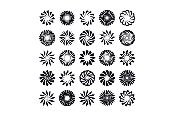 Download Abstract Radial Shape Design Element Set - Abstract Collection